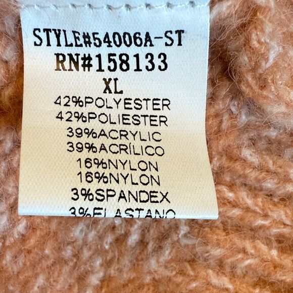 Pink CloverStitch fix  Soft Peach Crewneck Sweater NEW size XL - Picture 9 of 12